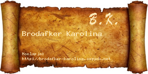 Brodafker Karolina névjegykártya
